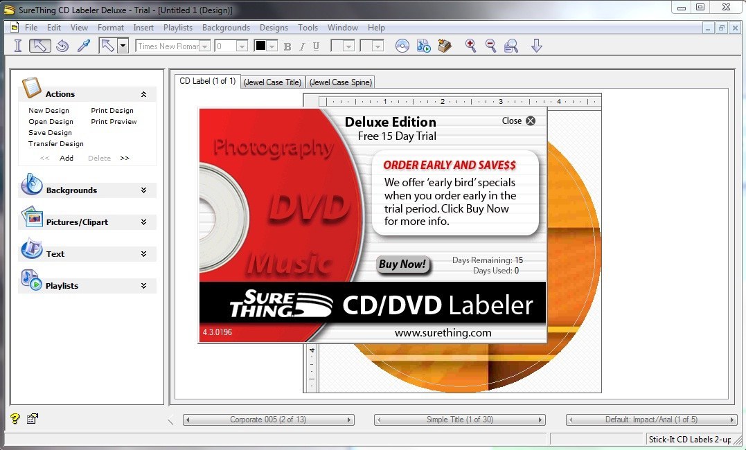 surething cd labeler deluxe